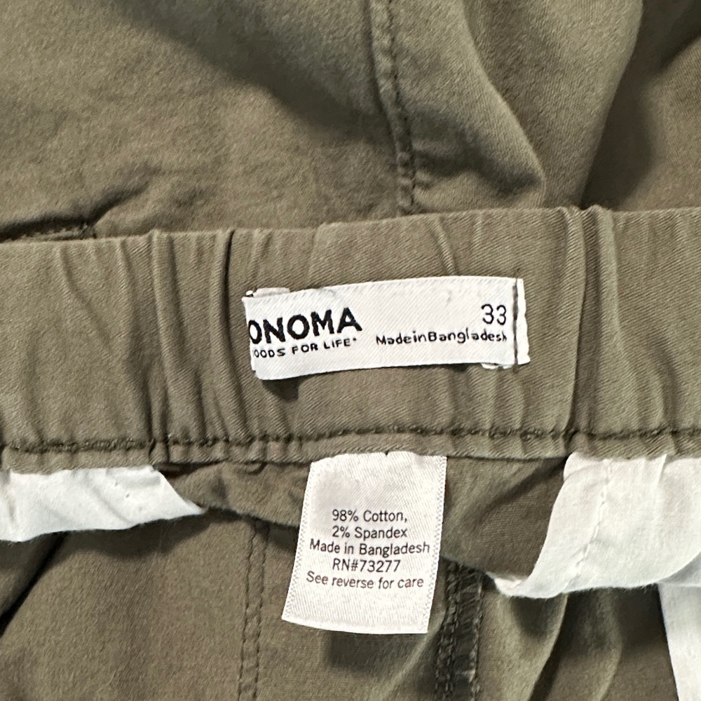 AA. Men's Sonoma Olive Green Casual Shorts - Picture 3 of 4